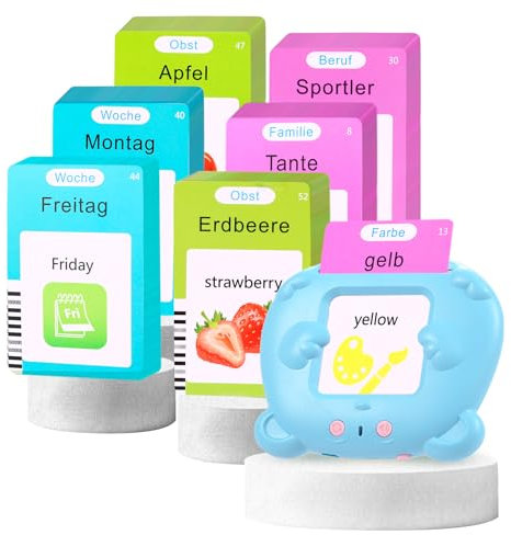 Lernspielzeug Deutsch Lernen Für Kinder Sprechende Flash-Karten Lernkarten Montessori Spielzeug Wortlernspielzeug Lernspiele Kinderspielzeug Für Autismus Kleinkinder Mädchen Jungen 2 3 4 5 6 Jahre