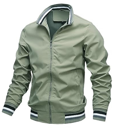 Cazadora Hombre,Chaqueta De Bombardero Para Hombre Chaqueta De Béisbol Para Deportes Al Aire Libre Chaqueta De Túnica Ligera Para Hombre Chaqueta De Bombardero De Transición Con Cuello Levantado Rop