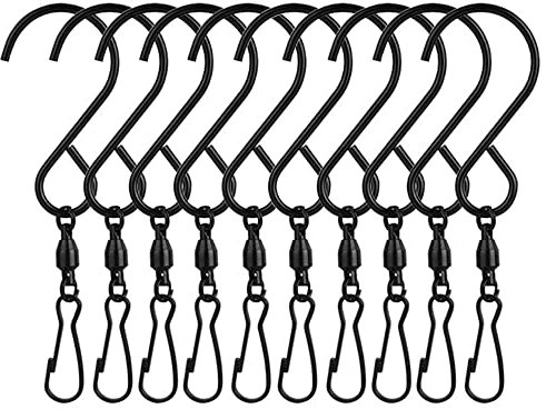 Kopida 10 Stück drehbare Haken Clips zum Aufhängen von Windspielen, Kristall-Twister, Partyzubehör, drehbares Display, S-Haken, drehbarer Haken