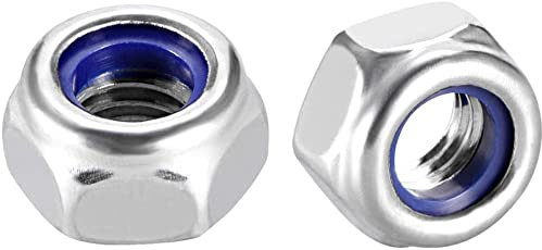 XYWHPGV M6 x 1 mm Sechskantmuttern mit Nyloneinsatz, Edelstahl 304, glatte Oberfläche, Packung mit 30 Zoll(12e21 25803 80c25 7f06d 16058 9c77f