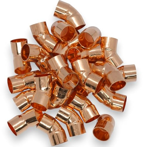 DURAPLAST UK 15mm End Feed Copper 45 Degree Obtuse Elbow Pack of 25