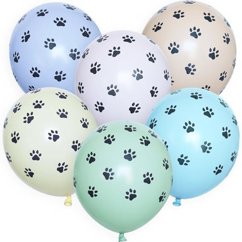 6 Stk. Luftballons Paws 12' Bio Party Geburtstag Hunde Pfoten Dog
