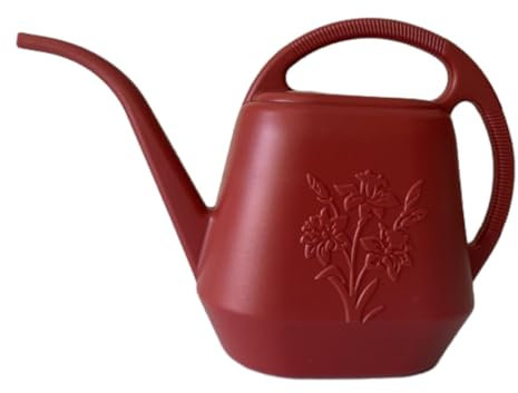 Sharplace Gießkanne, Garten-Gießkanne, Pflanzgefäß, Rutschfester Griff, Garten-Wasserkanne, auslaufsicher, für Hinterhof, Büro, Innen- und Außenbereich, Rasen, Rot