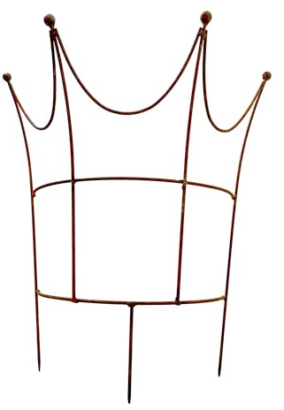 Rankhilfe Krone Rankgerüst Metall Eisen Rost Deko Staudenhalter halbrund 50cm hoch zzgl. 15cm Erdspieß 65cm breit 6mm Ø Volleisen