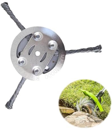 FAINCA Unkrautbürste, Rasentrimmer Kopf,Grasschneidekopf aus Stahldraht, 5MM Bohrung Wildkrautbürste, Rasentrimmerkopf, Rasentrimmer Zubehör für Effektive Moosentfernung und Unkraut