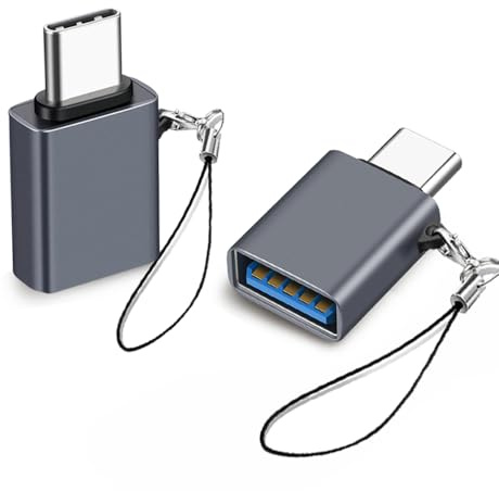 USB auf USB C 3.2 Adapter (2 Stück), 10Gbps USB C auf USB Adapter, USB Typ C auf USB A Adapter, kompatibel mit iPhone 15 Pro/Max, Samsung Galaxy, ChromeBook, MacBook Pro Air, Thunderbolt 4/3