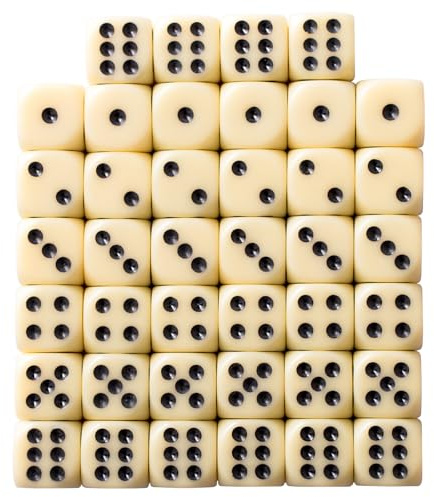 GWHOLE Dados Poliedricos D6 de 16mm 40 Piezas de Beis Dados de Juegos Dados Juegos de Cartas de Mesa
