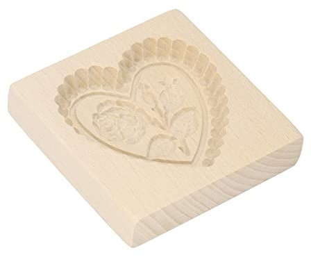 KIMISS Premium Beechwood Wooden Cookie, Non-stick, Easy to Biscuit Stamp, Deco Press for Versatile Baking (#4)