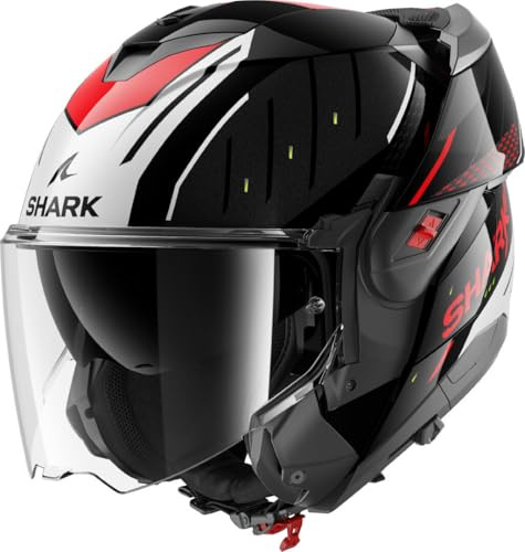SHARK, Modularer Motorradhelm OXO RYDGER Black Silver Red KSR, XL