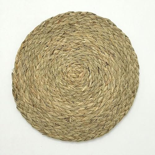 placemat, 11-30/30 * 40cm Round/Elliptic Woven Placemats,Natural Corn Husk/Water Hyacinth Placemats, Straw Braided Rattan Placemats Hand Woven Chargers Table(Water Hyacinth,30cm)