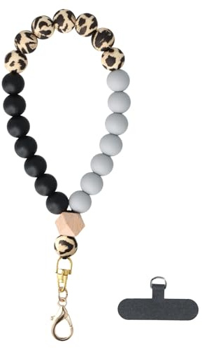 Chaîne de Téléphone Portable Universelle, Bracelet en Perles de Silicone de Téléphone avec Coussinets pour Téléphone Portable, élastique Pendentif de Téléphone Portable pour la Plupart des Smartphones