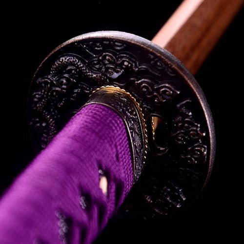 Espada samurái de madera de wengué natural de 103 cm,bokken hecho a mano,espada de madera para practicar kendo con funda,katana japonesa de madera para cosplay,exhibición,colección,Halloween,regalo