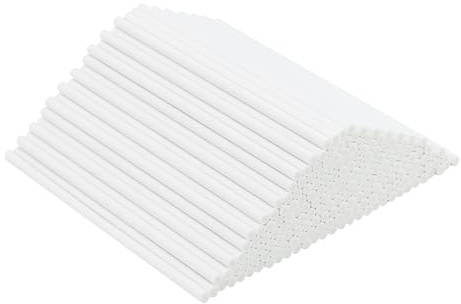 210 palitos de papel Lollipop, palitos para decoración de tartas, palos para cake pops, 10 cm x 3,5 mm, palitos de papel de chocolate, para postres, magdalenas, galletas, malvaviscos (blanco)