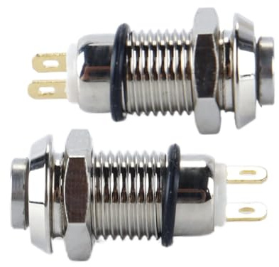 Fasizi 8 Mm Druckknopfschalter Metall Druckknopfschalter für Türklingel Wasserdicht Selbsthemmend