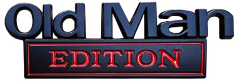 3D Old Man Edition Emblem Silber Schwarz, Old Man Edition-autoemblem Metall Aufkleber Autoaufkleber Lustig Für, Auto, LKW, SUV, Seite Oder Heckklappe, Kofferraum Körper