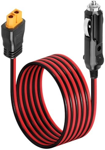 XT60 Car Charger Cable,12V/24V DC Adapter for ECOFLOW DELTA 2/3 River 3/2 MAX Power Station Bluetti EB55 AC70 Anker SOLIX C200 C300 C1000 F2000 Solar Generator 16AWG XT60 Plug Charging Cable