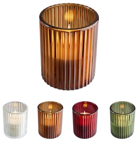 Florissima LED-Kerzen im Glas, 2er-Pack – Sicheres Kerzenlicht für jede Gelegenheit (Braun)