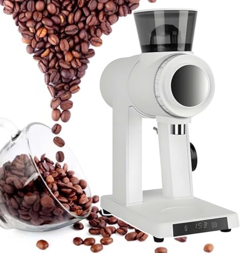 HCAUYNN Molinillo De Café AutomáTico De Muelas Planas con Salida De Polvo ExtraíBle, MáQuina De Café EléCtrica De 300 W, Ideal para CafeteríAs PequeñAs, Hogar Y Oficina.