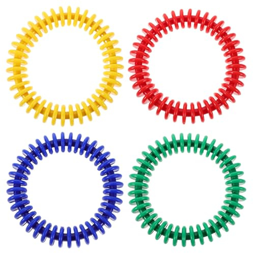 ZUNOXAZ Set 4 Pezzi Anelli da Immersione per Attrezzatura Subacquea in Materiale Plastico Flessibile Accessori Subacquei Colorati per Allenamento Nuoto e Giochi in Piscina