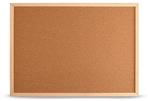 MG Design Tableau en liège avec cadre en bois 80 x 100 cm Naturel – organiseur pour notes, photos et plans pour la maison, le bureau et l'école