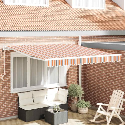Mokuyary Infällbar markis flerfärgad 300 x 250 cm, flerfärgad, klämmarkis med handvev, balkongmarkis solskydd för fönster balkong terrass