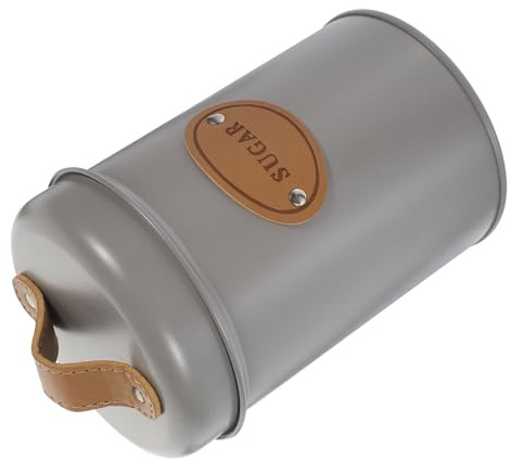SHINEOFI Recipiente Metálico para Azúcar y Café Tapa Hermética Lata de Metal Gris para Almacenamiento de Alimentos Frasco Compacto y Portátil Adecuado para Cocina y Viajes