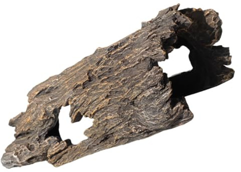 VALICLUD Tronc d'arbre Artificiel en Résine Grosse Taille Souche Décorative pour Aquarium Souche Paysagère Délicate Ornements pour Bassins à Poissons Décor Naturel pour Aquariums