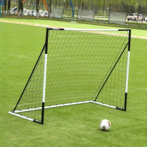 SPORTAPPY But de Football Ultra-résistant 2,6 x 3 | 4 x 6 | 6 x 8 | 6,5 x 10 | 6,5 x 12 Pieds, Structure en Acier résistante aux intempéries, Montage Rapide sans Outils, équipement d'entraînemen