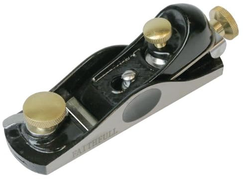 Faithfull 6012 Einhandhobel in Holzbox – Flachwinkel-Handhobel aus Gusseisen für Hirnholzbearbeitung und Feinbearbeitung von Holz und Laminat