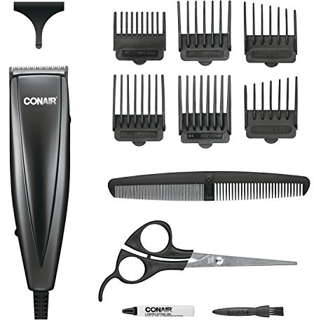 ConairMAN Simple Cut, Hair Clippers for Men, 12-piece Home Hair Cutting Kit