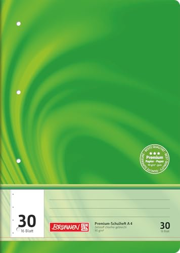 Brunnen 104473002 Premium-Schulheft DIN A4, 16 Blatt, einfaches Heft