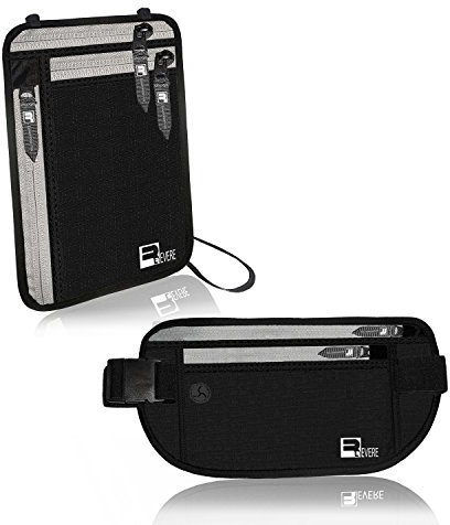 RFID Reise Geldgürtel + Brustbeutel mit RFID-Blockierung für Damen und Herren