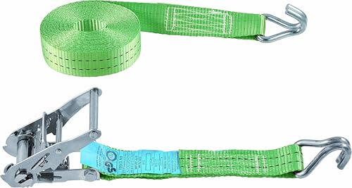Connex Zurrgurt – Mit Spannratsche & Spitzhaken – Zweiteilig | 2000 kg maximale Belastbarkeit – Aus Polyester – Spanngurt – Ladungssicherung – Ratschengurt – 6 m x 38 mm