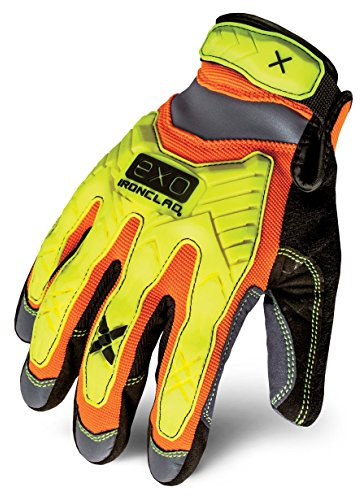Ironclad mens Work Gloves EXO Hi Viz ImpactLarge, Hi-viz Yellow & Orange, Large Pack of 1 US