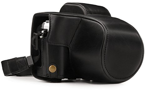 Megagear Olympus Om-D E-M10 Mark Iii (14-42Mm) Ever Ready Custodia In Finta Pelle Per Fotocamera Con Tracolla Nero Mg1345