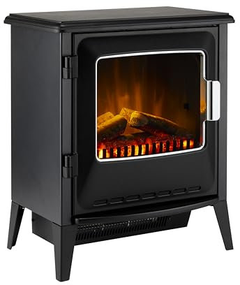 DIMPLEX Elektrokamin Lucia - LED-Lichter - Patentierte Optiflame Elektroherd Feuer - 1000W / 2000W Wärmefunktion - Inklusive Fernbedienung - Schwarz Herdfeuer