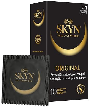 Preservativos SKYN Original (10 unidades) 100% sin látex, condones ultrasuaves compatibles con nuestros lubricantes
