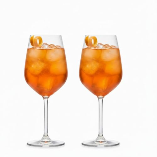 BARCRAFTERS Aperol Spritz Glas Trinkglas, 2 Stück, Kunststoff, 470ml, Outdoor, Cocktail, bruchsicher, Italia, Aperol, Kelchglas, Campari, Sarti Spritz