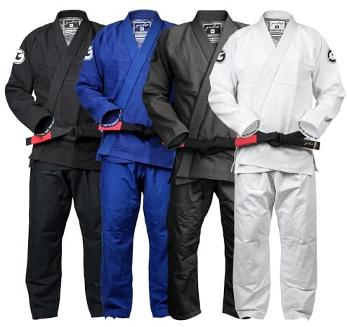 Gold BJJ Foundation Gi – Pearl Weave Jiu Jitsu Gi für Damen und Herren – IBJJF Wettkampf-Legal BJJ Gi (weiß, A3H)