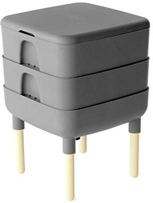 The Essential Living - Compostiera a forma di vermi, colore: grigio