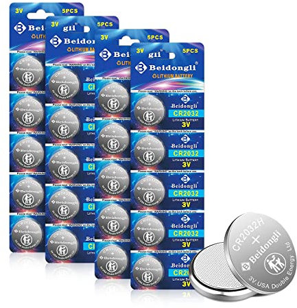 CR2032 3V Lithium Knopfzellen CR 2032 Batterien 20 Stück【5 Jahre Garantie】 (cr2032-20)