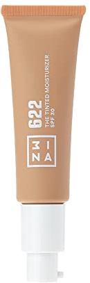 3INA MAKEUP - The Tinted Moisturizer SPF30 622 - Dark sand BB Cream - Foundation with Hyaluronic Acid and SPF30 - Tinted Moisturiser for All Skin Tones - Vegan - Cruelty Free