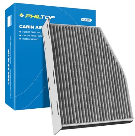 PHILTOP Cabin Air Filter w/Activated Carbon, Compatible with CF10373 Volkswagen Jetta, Passat, Beetle, Tiguan, CC, Rabbit, GTI, Golf, Eos, R32, Golf R, Audi Q3 Quattro, Q3, A3, TT, TT Quattro
