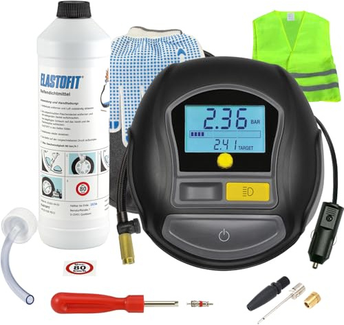 ELASTOFIT XT1000 Reifenpannenset Reifendichtmittel 10 Jahre haltbar Reifenreparaturset (XT1000 Plus)