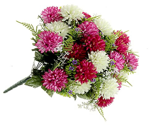 Corsage Creations - Pom Pom Dahlia Bouquet - Purple/Cream Mix (24 heads)