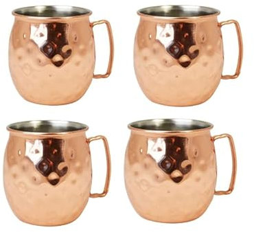 Acense Moscow Mule Copper Mug Set of 4-18oz Plated Stainless Steel Cups