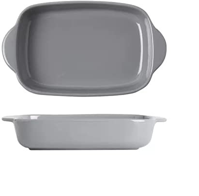 Fuente de Horno Plato for hornear de cerámica de doble oreja, plato for hornear en el hogar, plato for lasaña de Color sólido, plato for hornear Rectangular, plato for hornear arroz con doble oreja Va