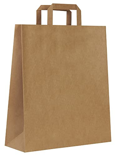 MAMAPAS 40 Kraftpapiertüten 25+9x34 Papiertüten, geschenktüten, papiertüten, kleine, tüten, butterbrottüten, groß, geburtstag, klein, papier, braun mit henkel