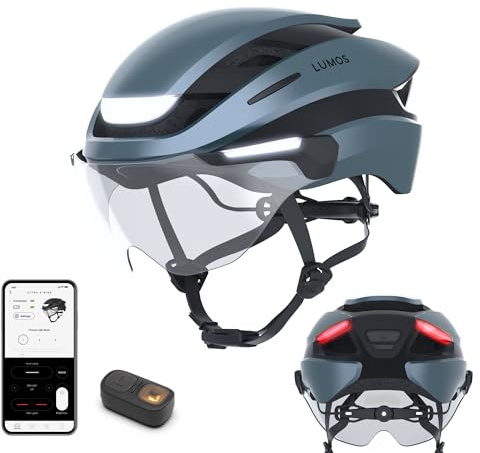 Lumos Ultra E-Bike Smart Helmet | NTA 8667 Certified | Front & Rear LED Lights | Retractable Face Shield | App Controlled | EBike, Scooter, Cycling, Bicycle | Adults, Men Women