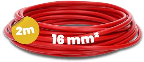 Kalitec 2m Câble H07V-K 16 mm² Rouge - Fil de Câblage Souple - Toron | Conducteur en cuivre nu classe 5 pour armoire de commande et installation électrique fixe, conforme norme HAR et IEC 60228